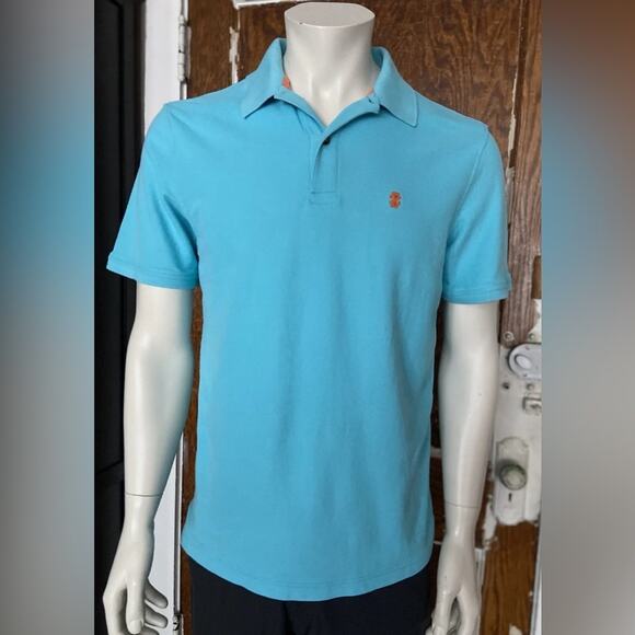 IZOD Advantage Performance Polo Light Blue/Orange Mens sz M - Picture 7 of 7